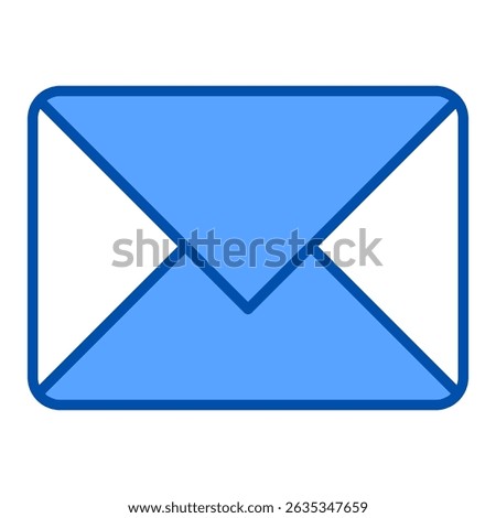 Email blue color icon. Simple vector icon design in blue color style. Editable vector format