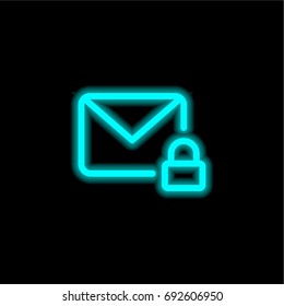 Email blue glowing neon ui ux icon. Glowing sign logo vector