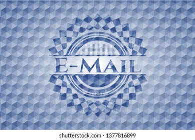 Email blue hexagon emblem.