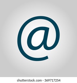 Email blue icon on grey background with white on center