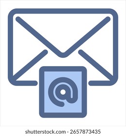 Email Ilustración vectorial de icono azul