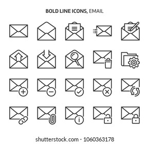 Email, Bold Line Icons. The Illustrations Are A Vector, Editable Stroke, 48x48 Pixel Perfect Files. Crafted With Precision And Eye For Quality.