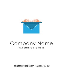 email book icon logo template