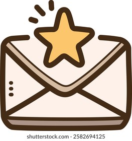 Email bookmark vector doodle illustration and graphic