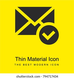 Email bright yellow material minimal icon or logo design