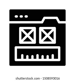 email browser glyph flat vector icon