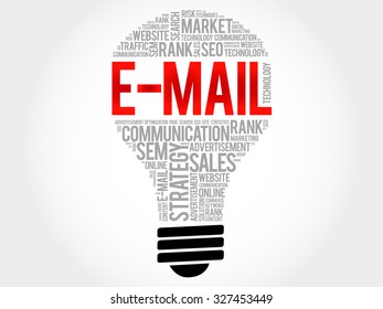 E-MAIL bulb word cloud, business concept