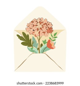email with bunch of flowers vector, perfect for element design, ppt presetation element, social media content, etc