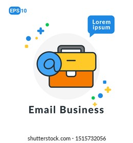 Email Business Flat icon. Used For web, logo, mobile app, User Interface and Infographic