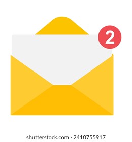 Icono de correo electrónico comercial, signo de mensaje de cliente web plano, ilustración de vector de aplicación de correo .