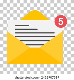 Email business icon, flat web client message sign, mail app vector illustration .