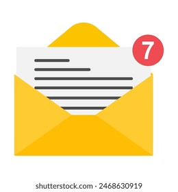Email business icon, flat web client message sign, mail app vector illustration .