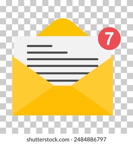 Icono de negocios de correo electrónico, Web plano de mensaje del cliente, Ilustración vectorial del App de correo .