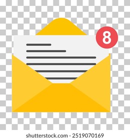 Icono de negocio de correo electrónico, letrero de mensaje de cliente de Web plano, Ilustración vectorial de App de correo .