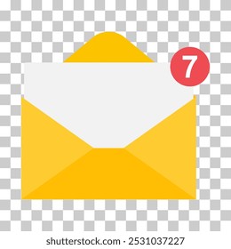 Email business icon, flat web client message sign, mail app vector illustration .