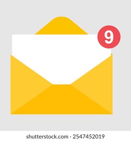 E-Mail-Unternehmenssymbol, flaches Web-Client-Nachrichtenzeichen, E-Mail-App, Vektorgrafik.