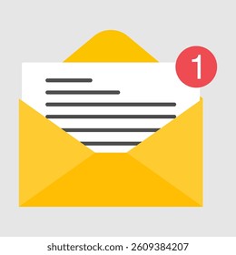 Email business icon, flat web client message sign, mail app vector illustration .