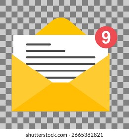 Icono de negocio de correo electrónico, letrero de mensaje de cliente de Web plano, Ilustración vectorial de App de correo .