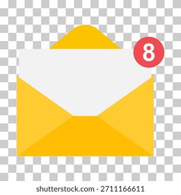 Icono de negocio de correo electrónico, letrero de mensaje de cliente de Web plano, Ilustración vectorial de App de correo .