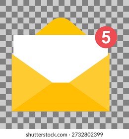 Icono de negocio de correo electrónico, letrero de mensaje de cliente de Web plano, Ilustración vectorial de App de correo .