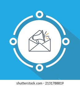 Diseño de vectores de iconos de estrategia comercial de correo electrónico