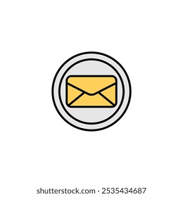 Email button colored vector icon on white background. Stock vector EPS10