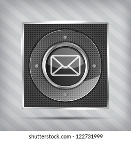 email button icon on the metallic background