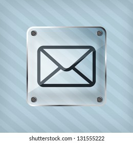  email button icon on the striped background