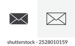 Email button icon vector icon set in black and white color.
