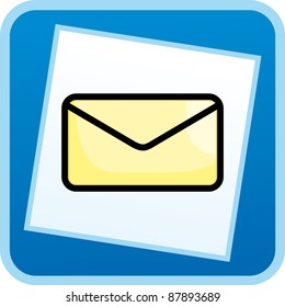 E-Mail-Schaltfläche auf blauem abstraktem hellen Hintergrund - Originalillustration