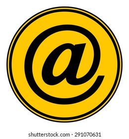 Email button on white background. Vector illustration.