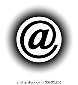 Email button on white background. Vector illustration.