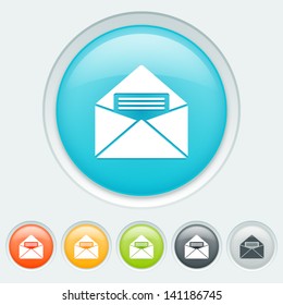 Email button in six colors: blue, orange, yellow, green, black and white