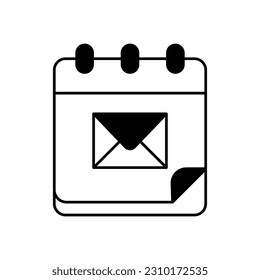 Icono de vector de glifos de correo electrónico y calendario que puede editar o modificar fácilmente

