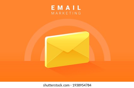 Email Campaign Concept Design, 3d Email Icon