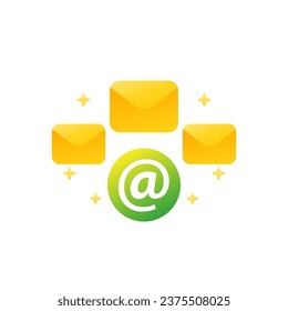 icono de campaña de correo electrónico para aplicaciones o web, vector
