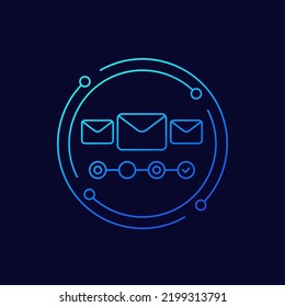 email campaign icon, linear design