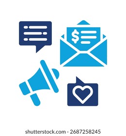 Icono de campaña de correo electrónico Ilustración vectorial mixta