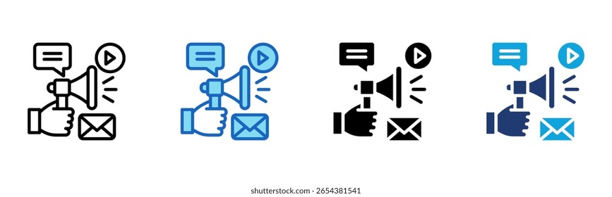 Icono de campaña de correo electrónico Ilustración vectorial de estilo múltiple