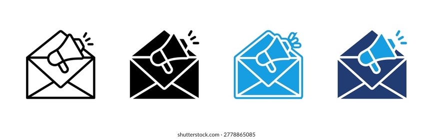 Email Campaign icon multiple style collection