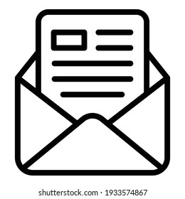 Email Campaign Icon. Outline Email Campaign Vector Icon For Web Design Isolated On White Background