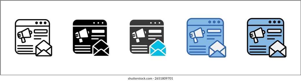 E-Mail-Kampagnensymbolpaket - Multistyle-Illustration