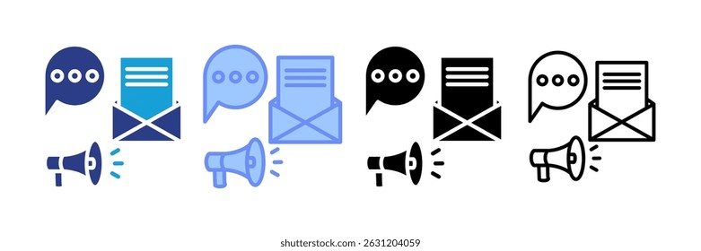 Conjunto de iconos de campaña de correo electrónico Colección de varios estilos