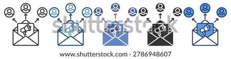 Email campaign icon set multiple style collection