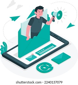 Email Campaign Illustration Concept, vector