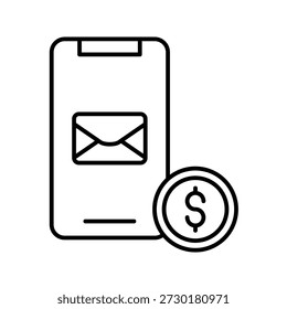 Email Campaign Outline Icon Vector Illustration