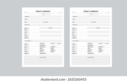 Diseño de diseño de diseño de 2 páginas de Email Campaign Planner.