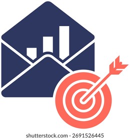 Email Campaña Icono de Vector simple y claro que ilustra una idea o función esencial