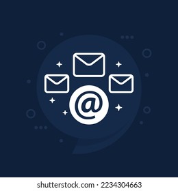 icono vectorial de campaña de correo electrónico para aplicaciones y web
