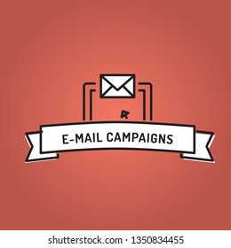 E-MAIL CAMPAIGNS LINE ICON SET